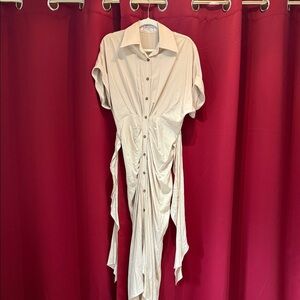 Katwalk draped/ruched button-front dress